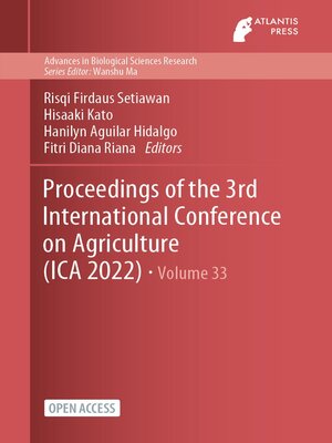 cover image of Proceedings of the 3rd International Conference on Agriculture (ICA 2022)